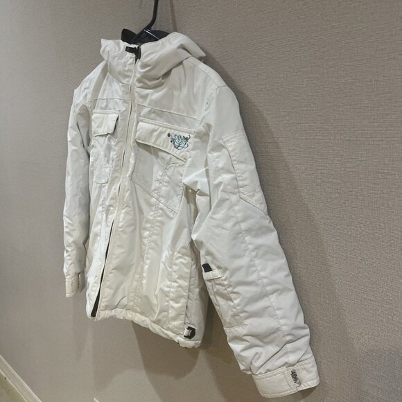 ROXY Puffer Hooded Winter Jacket White Youth Size Medium M Girl - Picture 4 of 16